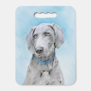 Weimaraner Painting - Cute Original Dog Art Seat Cushion