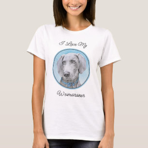 Weimaraner Painting - Cute Original Dog Art T-Shirt