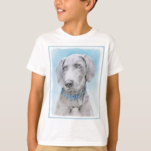 Weimaraner Painting _ Cute Original Dog Art T_Shirt