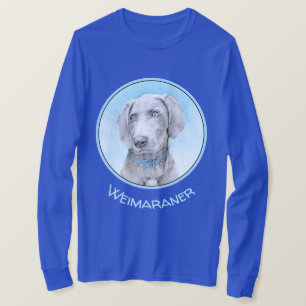 Weimaraner Painting - Cute Original Dog Art T-Shirt