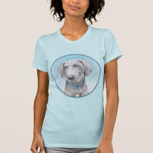 Weimaraner Painting - Cute Original Dog Art T-Shirt