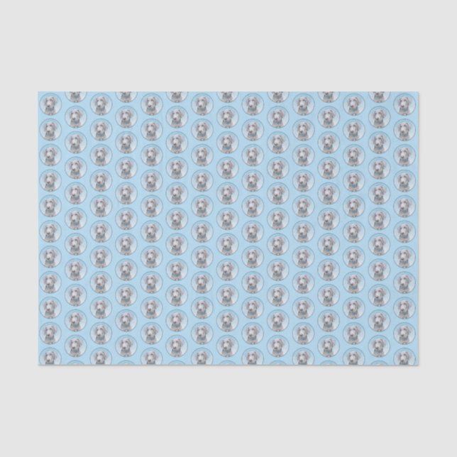 Weimaraner Painting - Cute Original Dog Art Tissue Paper (Front)