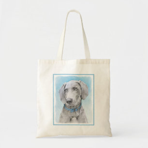 Weimaraner Painting - Cute Original Dog Art Tote Bag