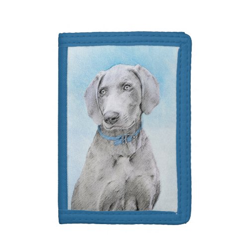 Weimaraner Painting _ Cute Original Dog Art Trifold Wallet