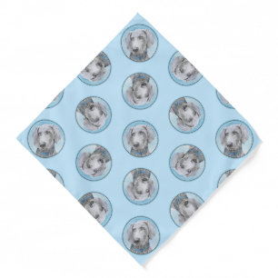 Weimaraner Painting Grey Silver Original Dog Art Bandana