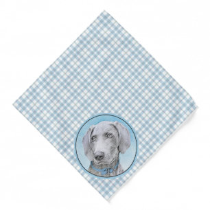 Weimaraner Painting Grey Silver Original Dog Art Bandana