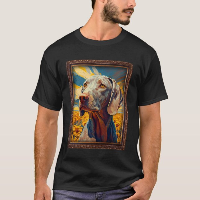 Weimaraner Painting Sunflower Flower Mom Women Flo T-Shirt (Front)