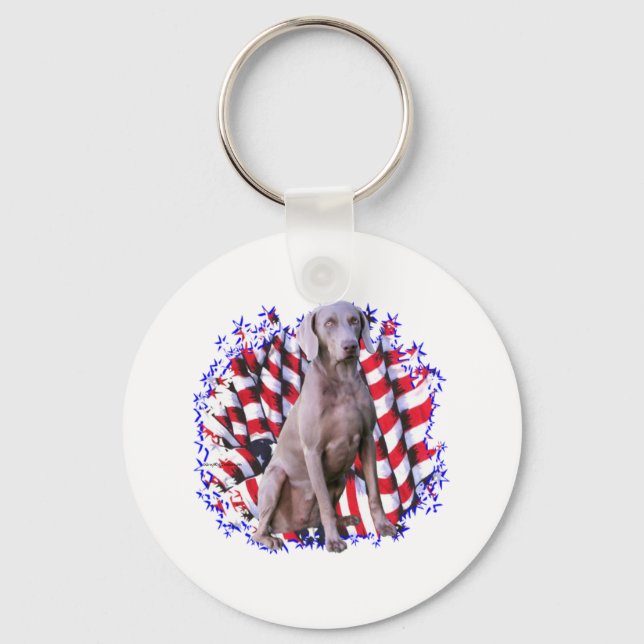 Weimaraner Patriot Keychain (Front)