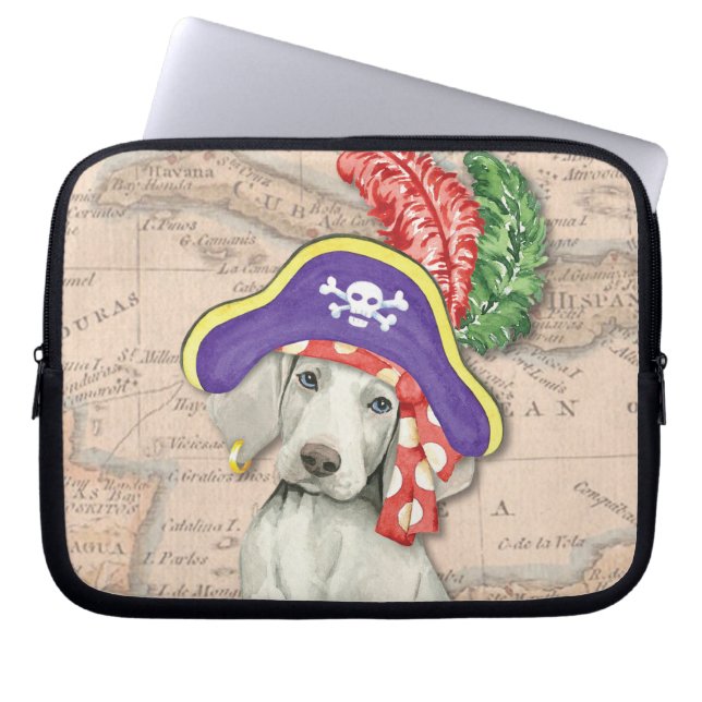Weimaraner Pirate Laptop Sleeve (Front)