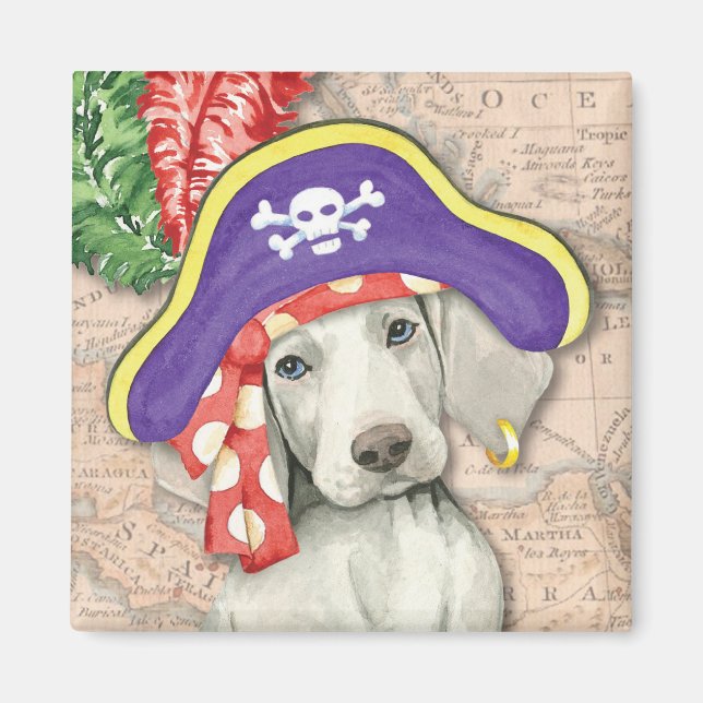 Weimaraner Pirate Magnet (Front)