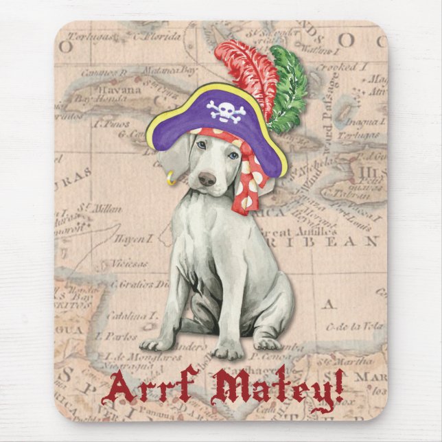Weimaraner Pirate Mouse Pad (Front)