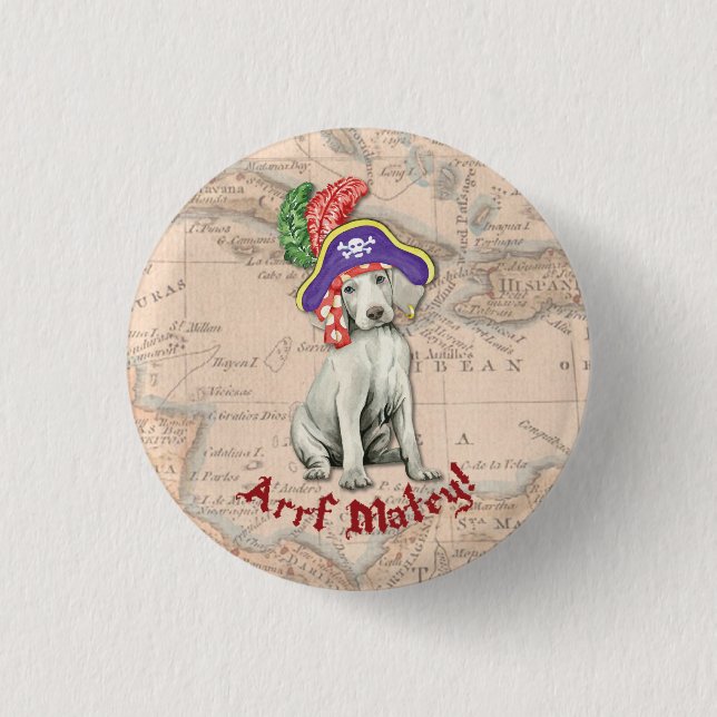 Weimaraner Pirate Pinback Button (Front)