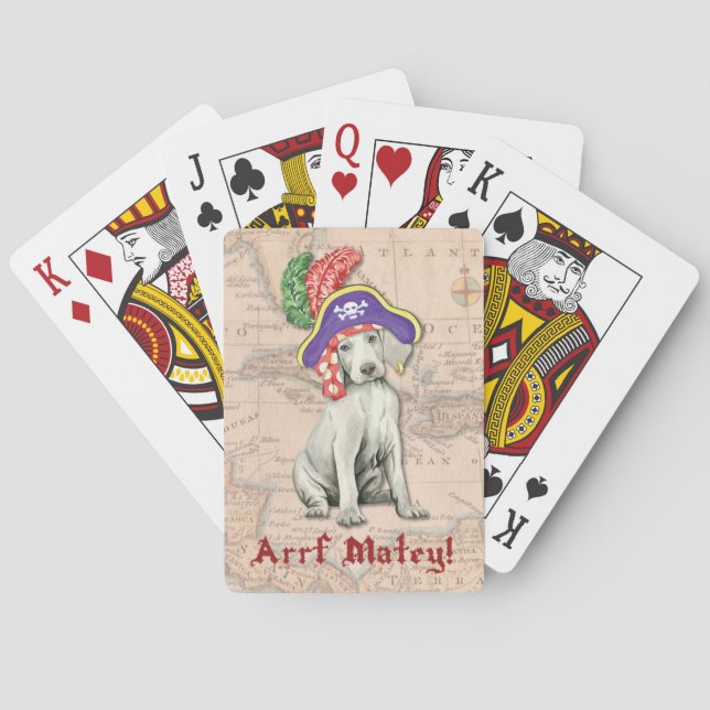 Weimaraner Pirate Playing Cards (Back)