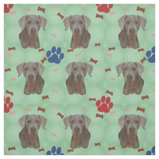 Weimaraner Portrait Fabric