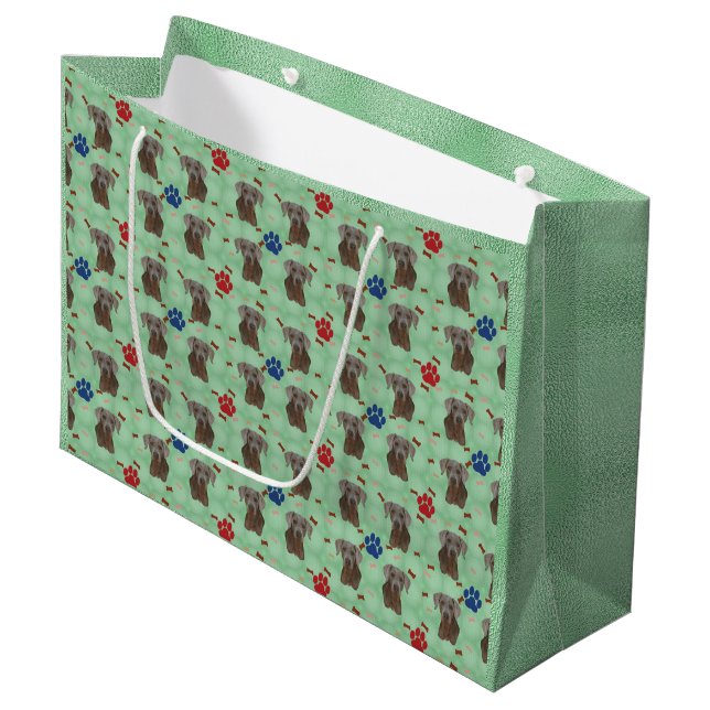 Weimaraner Portrait Large Gift Bag (Front Angled)