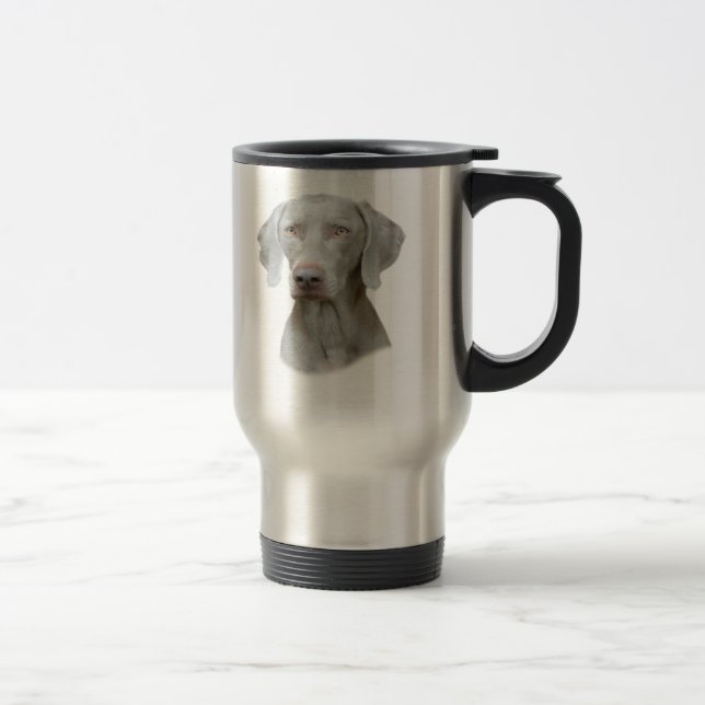 Weimaraner Portrait of A Dog Travel Mug (Right)