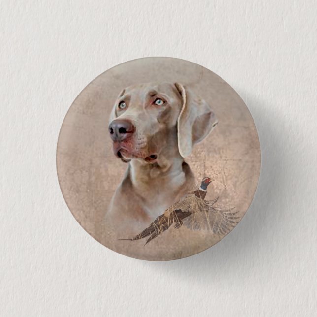 Weimaraner Poster Canvas Print Tapestry Acrylic Pr Button (Front)