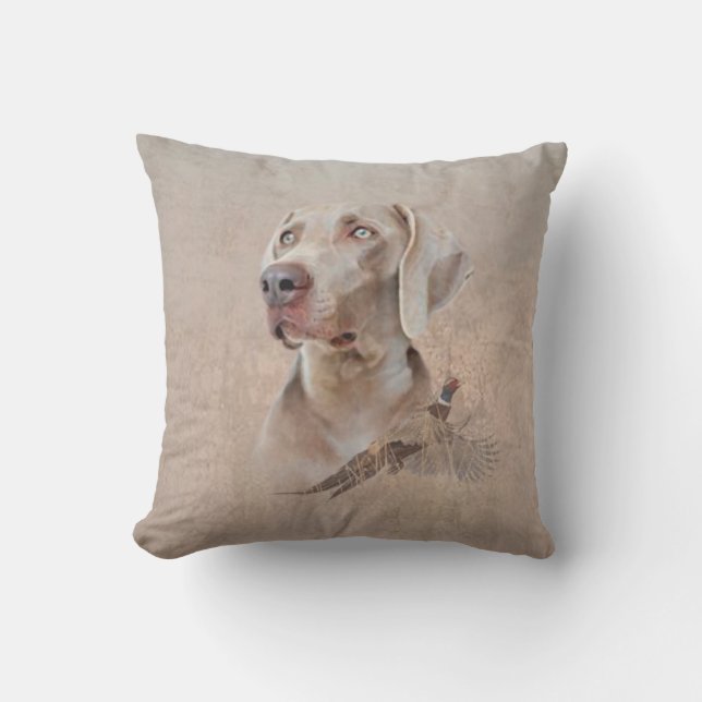 Weimaraner Poster Canvas Print Tapestry Acrylic Pr Outdoor Pillow (Front)