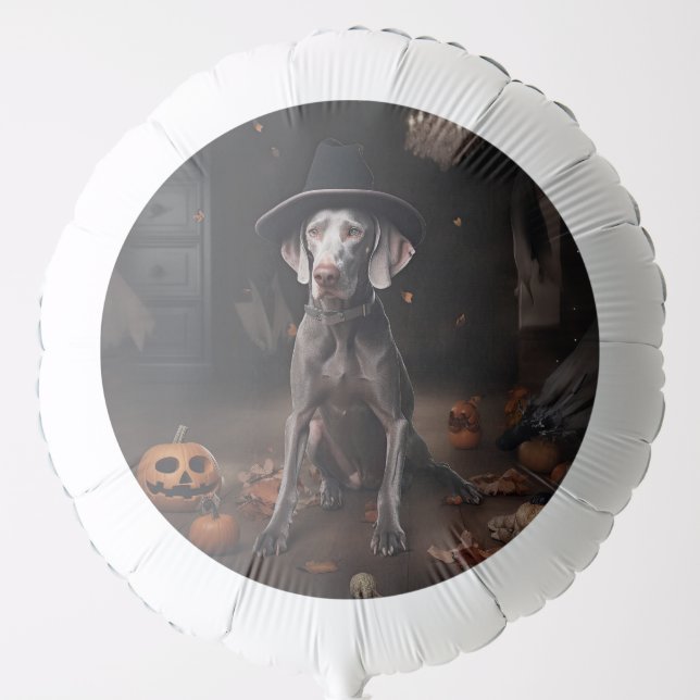 Weimaraner Pumpkins Halloween Scary Balloon (Front)