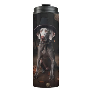 Weimaraner Pumpkins Halloween Scary Thermal Tumbler