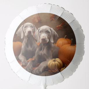 Weimaraner Puppy Autumn Delight Pumpkin Balloon