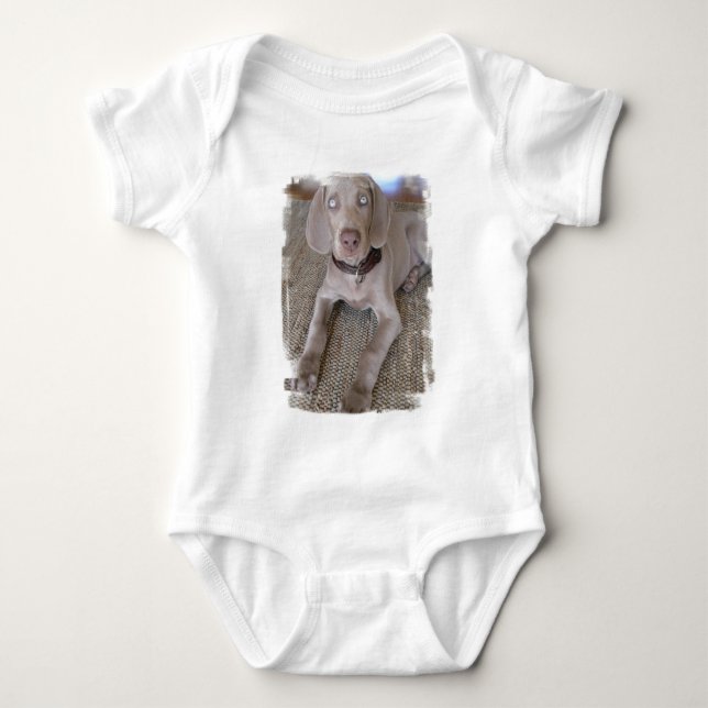 Weimaraner Puppy Baby T-Shirt Baby Bodysuit (Front)