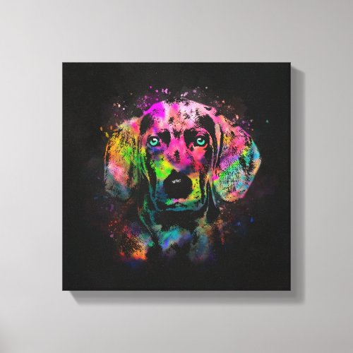 Weimaraner puppy color splash canvas print
