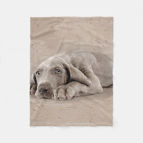 Weimaraner puppy fleece blanket