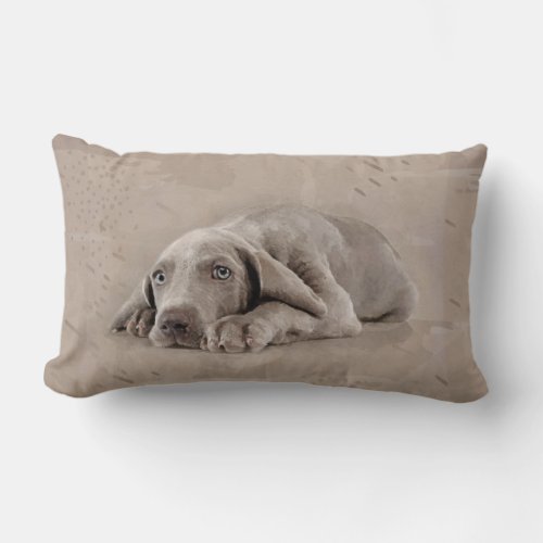 Weimaraner puppy lumbar pillow