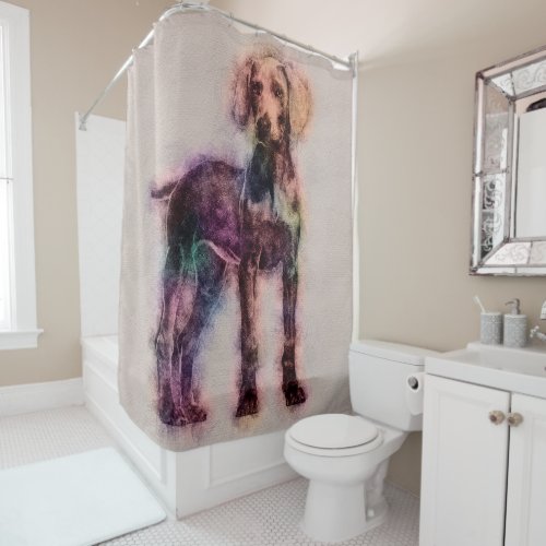 Weimaraner puppy sketch shower curtain