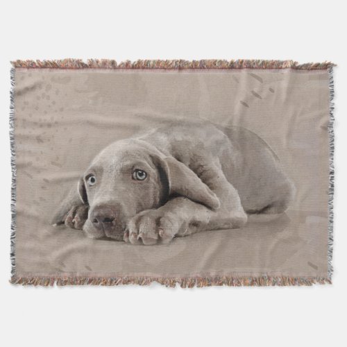 Weimaraner puppy throw blanket