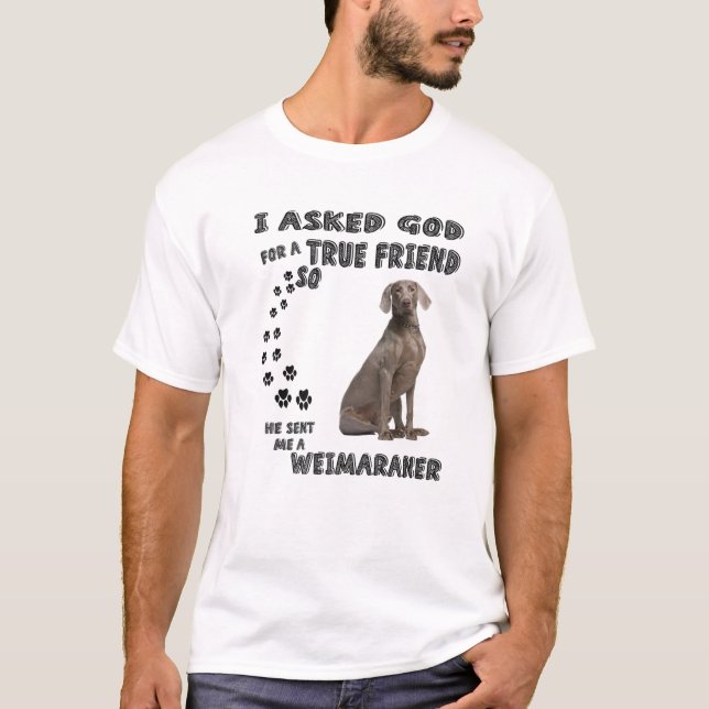 Weimaraner Quote Mom Weim Dad Costume, Cute Grey H T-Shirt (Front)