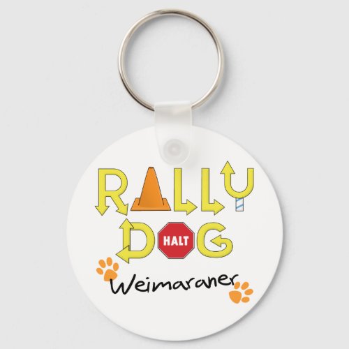Weimaraner Rally Dog Keychain