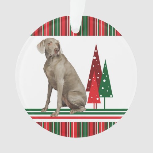 Weimaraner Retro Christmas Ornament