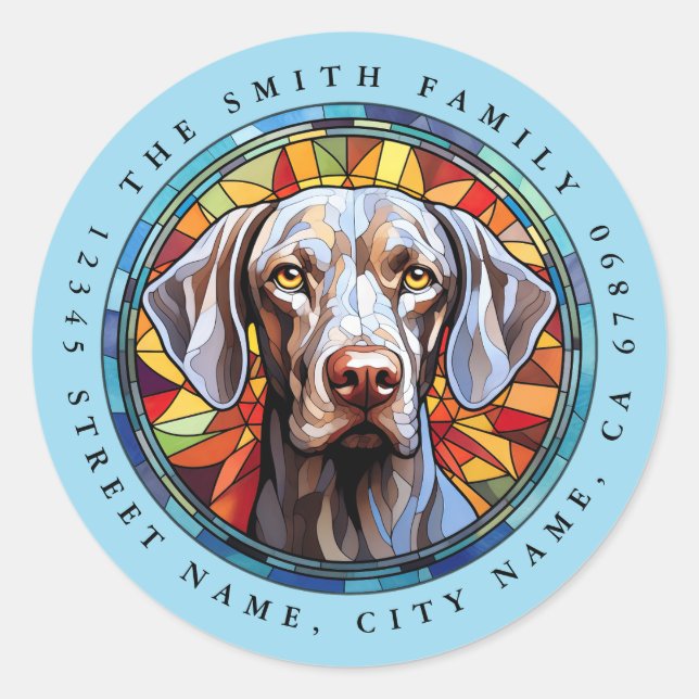 Weimaraner Round Stickers (Front)