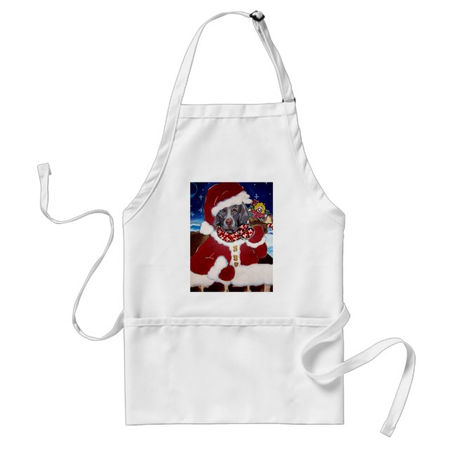 Weimaraner Santa Adult Apron (Front)