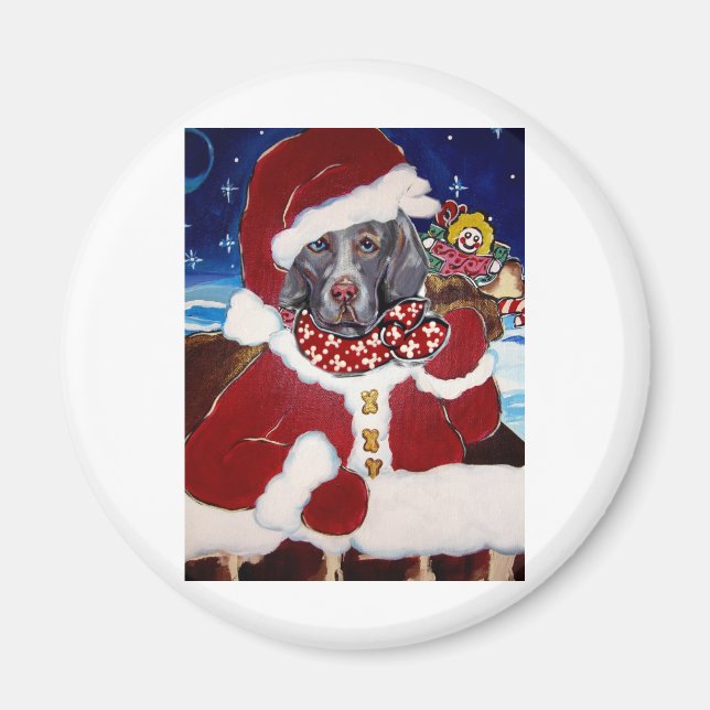 Weimaraner Santa Claus Magnet (Front)