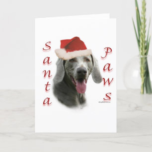 Weimaraner Santa Paws Holiday Card