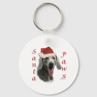 Weimaraner Santa Paws Keychain