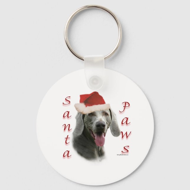 Weimaraner Santa Paws Keychain (Front)