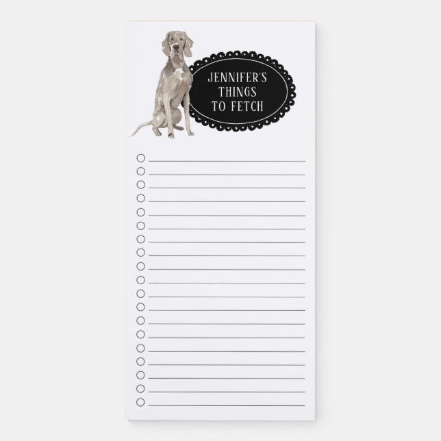 Weimaraner Shopping List Magnetic Notepad (Front)