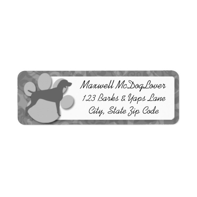 Weimaraner Silhouette Label (Front)