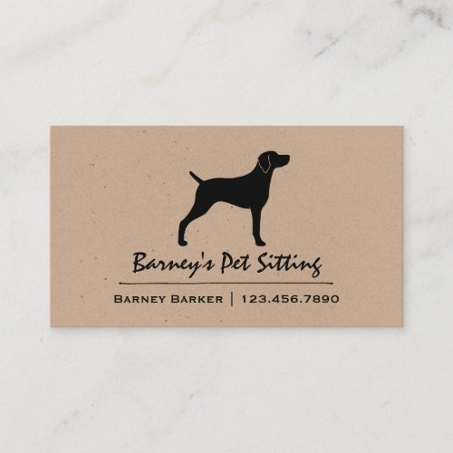 Weimaraner Silhouette Pet Dog  Animal Services Business Card