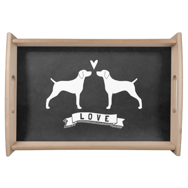 Weimaraner Silhouettes Love Serving Tray (Front)