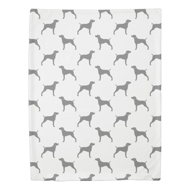 Weimaraner Silhouettes Pattern Duvet Cover (Front)