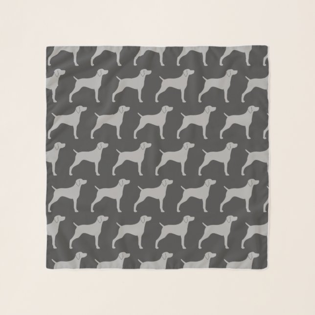 Weimaraner Silhouettes Pattern Scarf (Front)