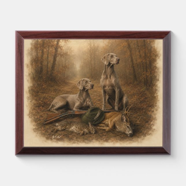 Weimaraner – Silver Ghost Hunter  Award Plaque (Horizontal)
