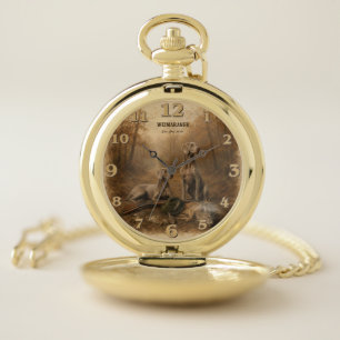 Weimaraner – Silver Ghost Hunter Pocket Watch