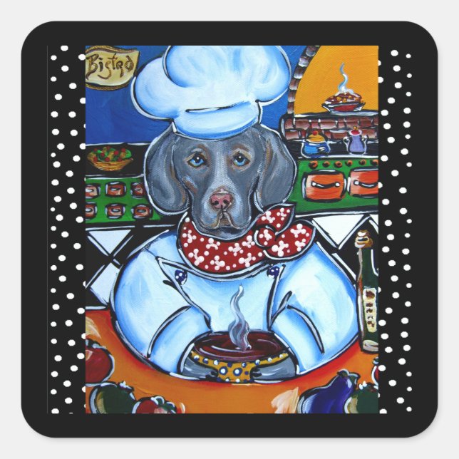 WEIMARANER  SQUARE STICKER (Front)