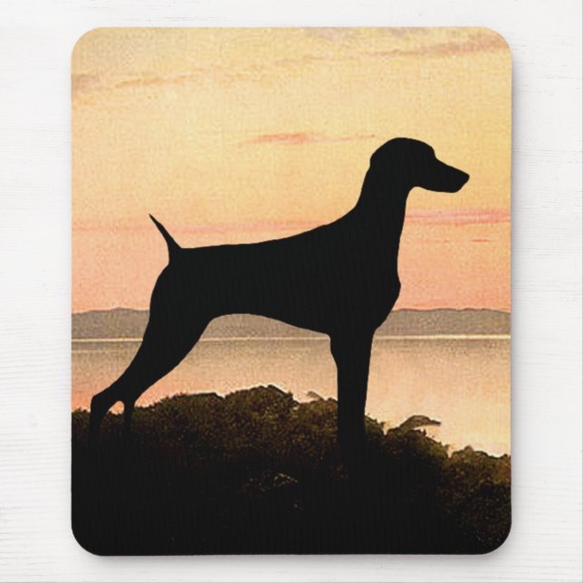 Weimaraner Sunset Mouse Pad (Front)